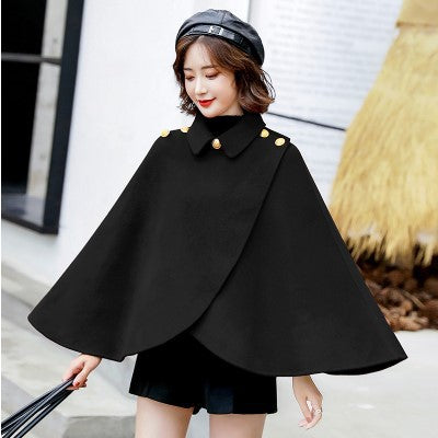Cape Coat Short Size Woolen Dragon And Phoenix Wool