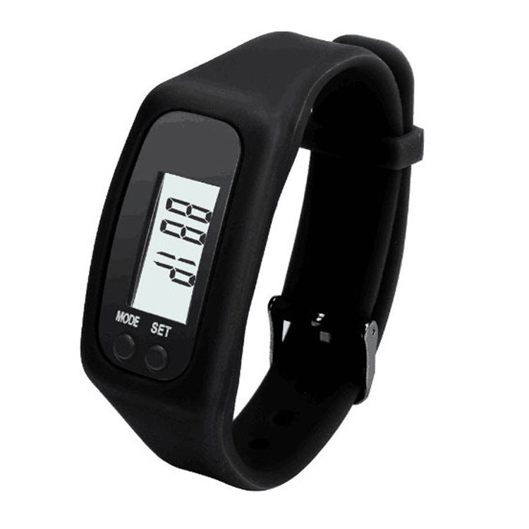 Student sports silicone pedometer LCD bracelet watch
