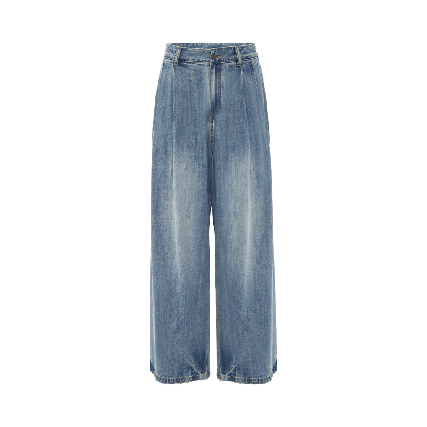 Loose Washed-out Jeans Women's High Waist