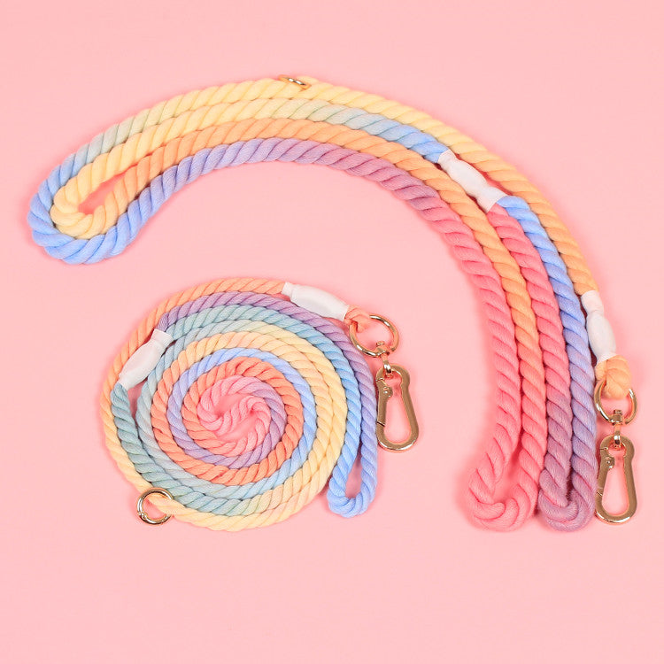 Dog Rainbow Traction Rope Explosion-proof And Adjustable
