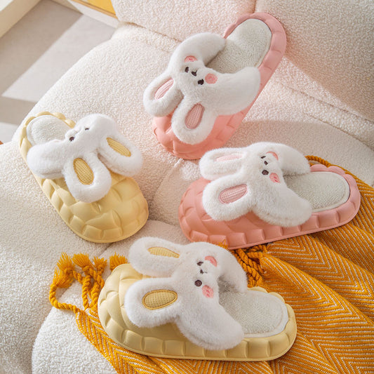 Cute Cartoon Bunny Couple Household Indoor Removable And Washable Slippers