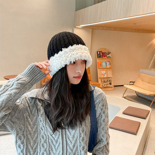 Large Head Circumference Fashionable And Versatile Knitted Wool Hat
