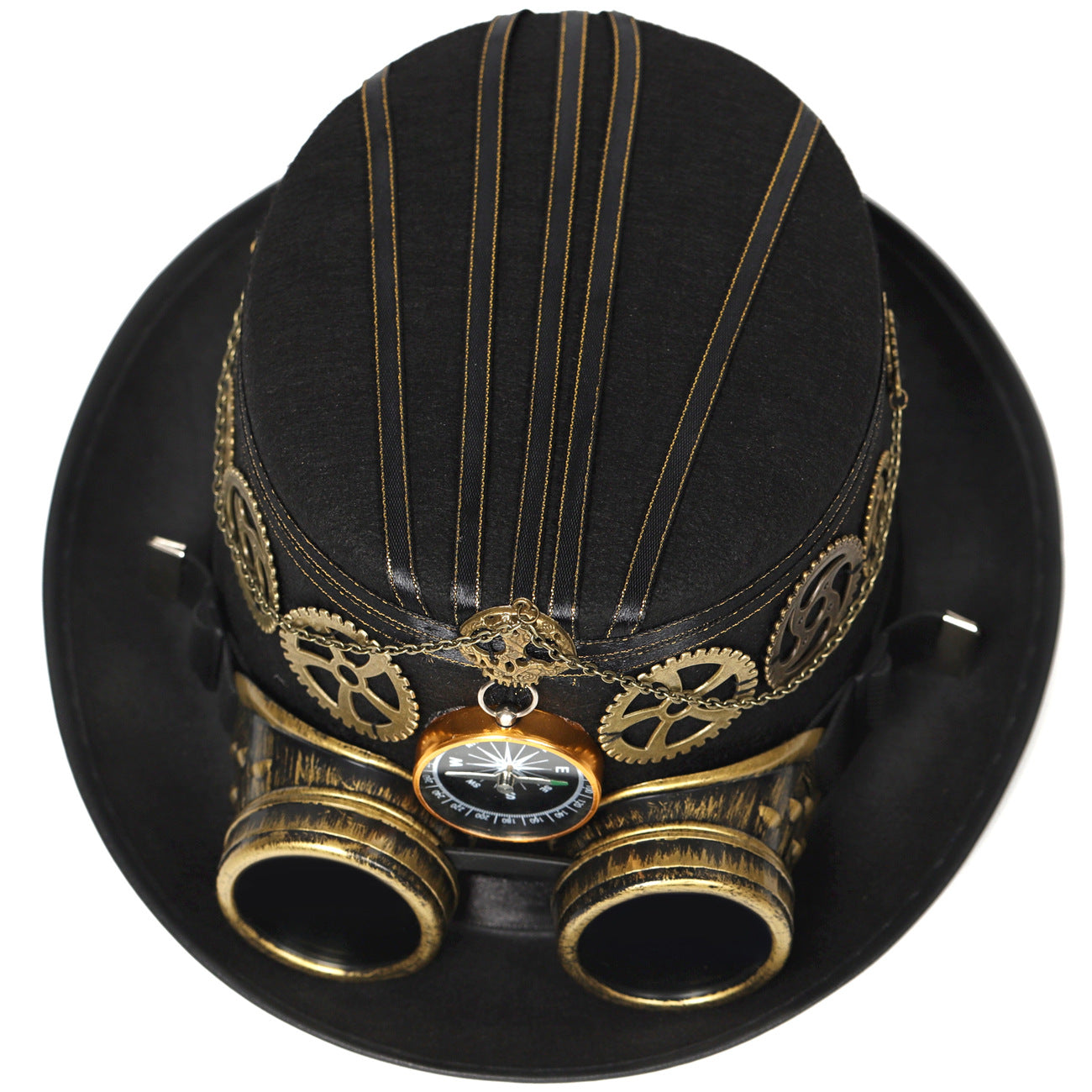 Steampunk Goggles Compass Pirate Wind Denim Topper
