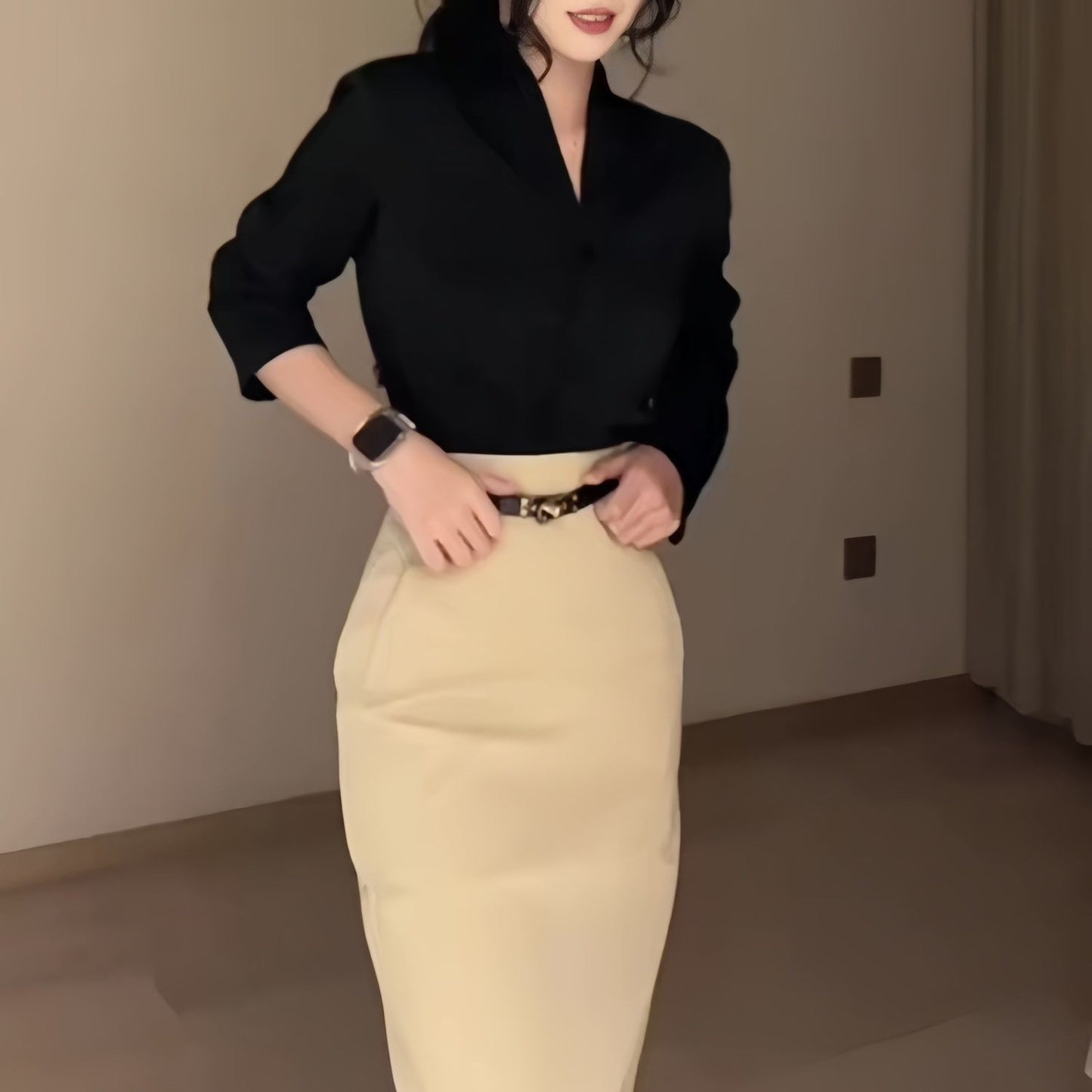 Women's Retro Fit-and-Flare Skirt Suit
