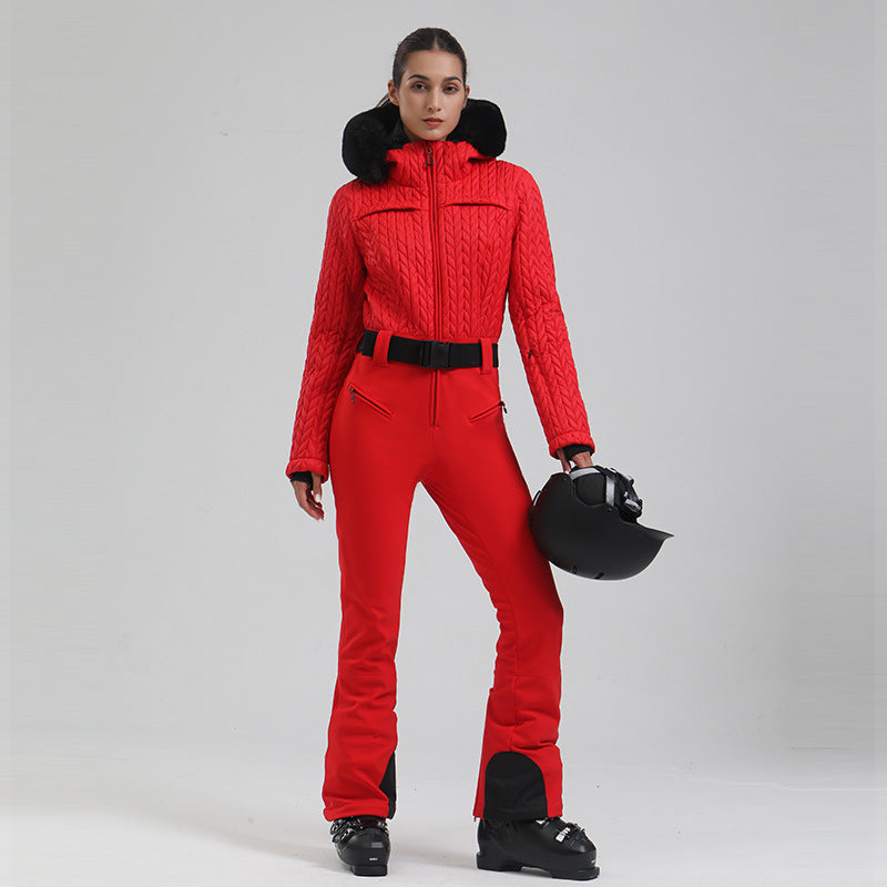 Waterproof Thermal And Windproof Sports Outdoor Women's One-piece Ski Suit