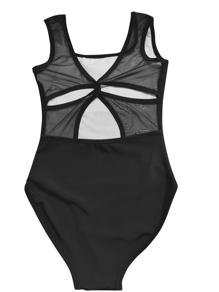 Butterfly Back Ballet Dance Square Round Collar Jumpsuit Exercise Clothing