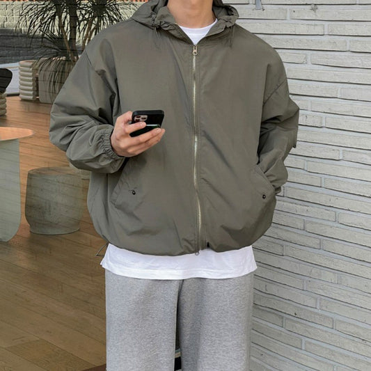 Hooded Coat Men's Autumn New Korean Style Trendy Loose-fitting Workwear Jacket