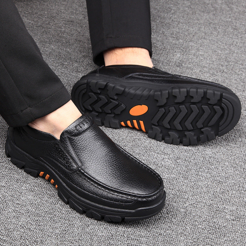Leather soft sole middle-aged and elderly shoes