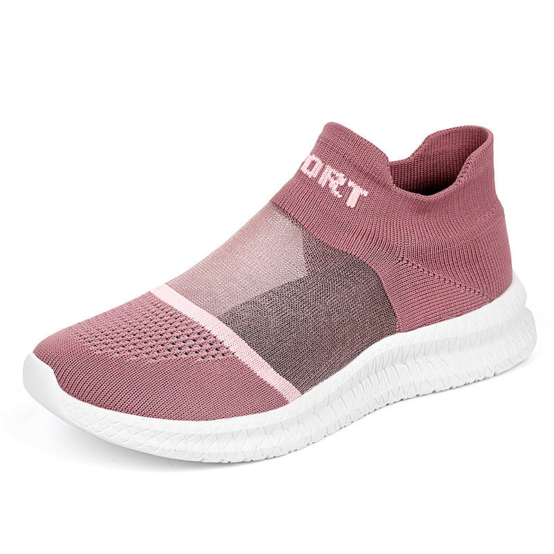 Breathable Casual Couple Running Flying Woven Sports Sock Shoes