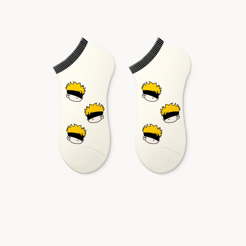 Tide Socks Female Shallow Mouth Socks Male Original Cute Cartoon Avatar Boat Socks Invisible Short Socks