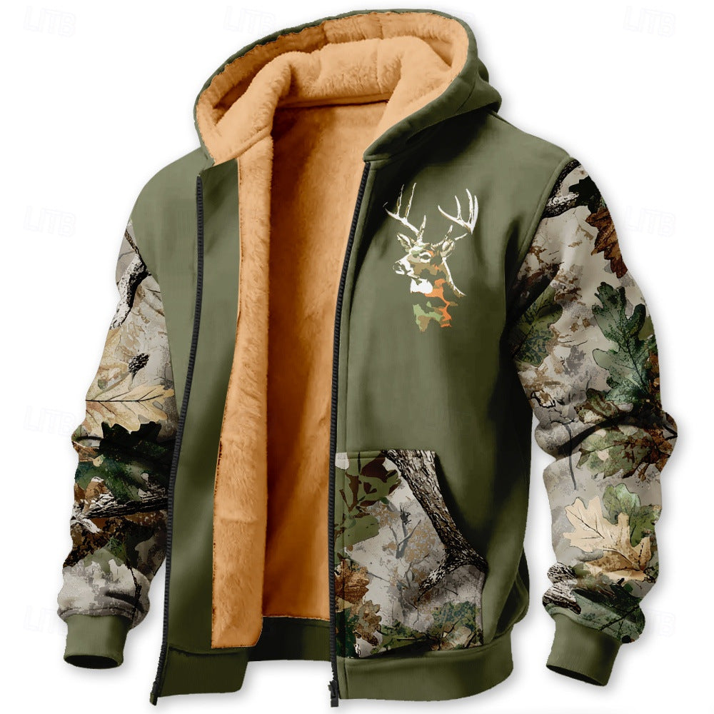 Zippered Patch-pocket Insulated Cotton Jacket