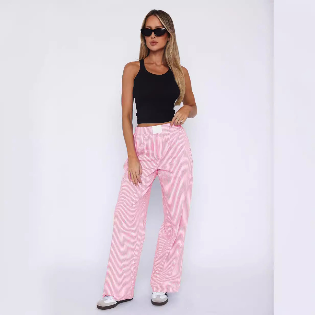 Women's Simple Striped Trousers Temperament Commute