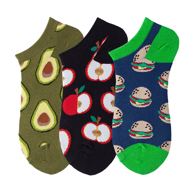 Women's Shallow Mouth Oil Painting Avocado Socks