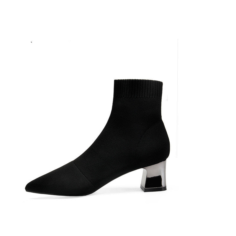 Winter Socks Boots High Heel Women's Shoes