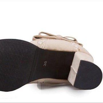 Korean Version Of Fashion Colorful Mix And Match Bow Women's Shoes