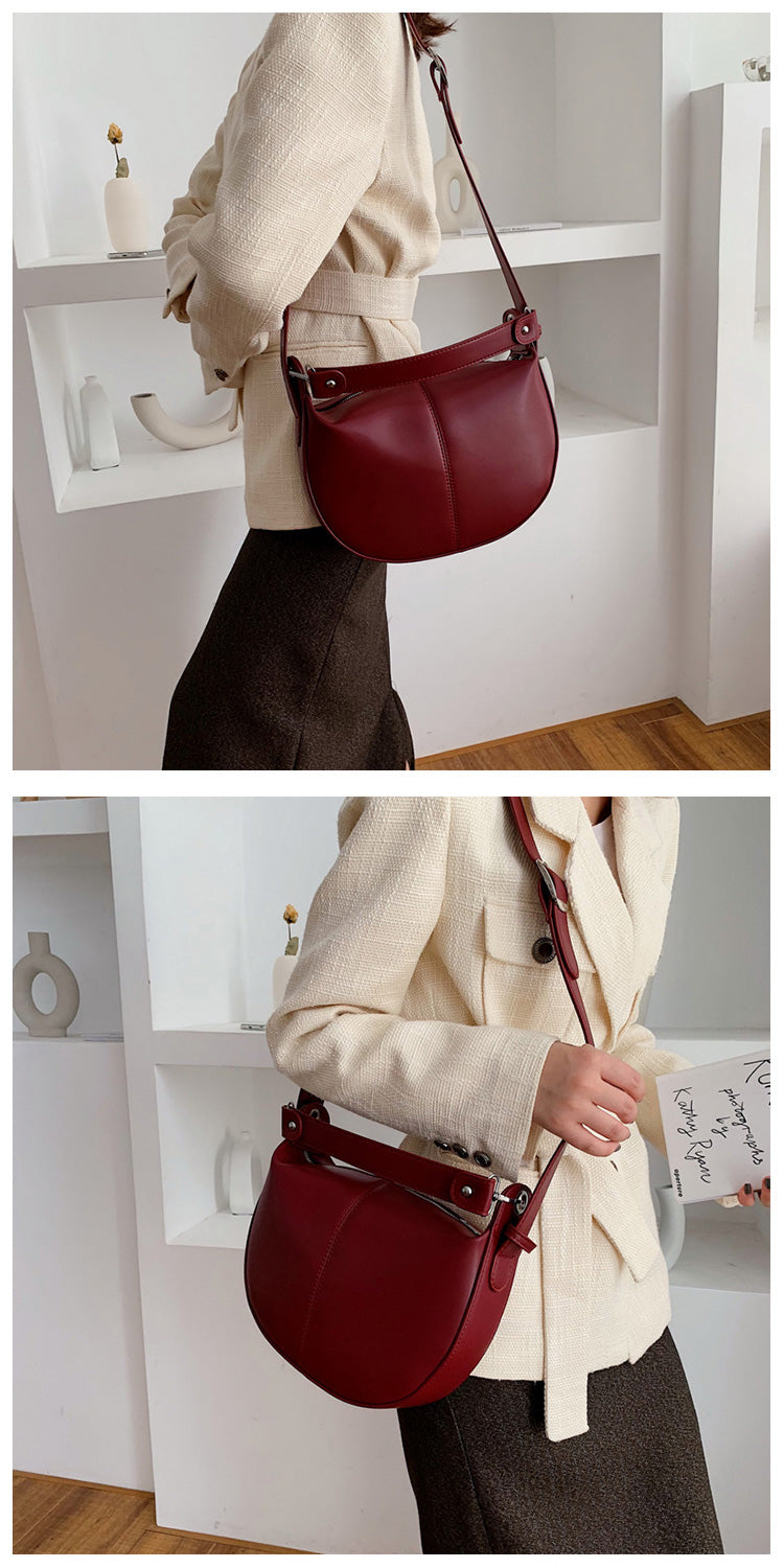 All-match texture diagonal simple shoulder bag