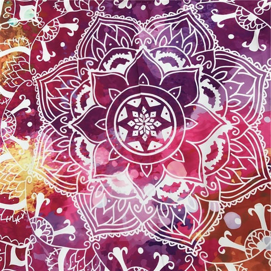 Bohemian Indian Lotus Mandala Roundie