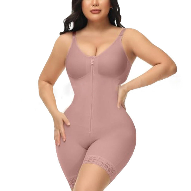 Mesh Bag Chest Corset Leotard Belly Contracting Hip Lifting Crotch Zipper Corset
