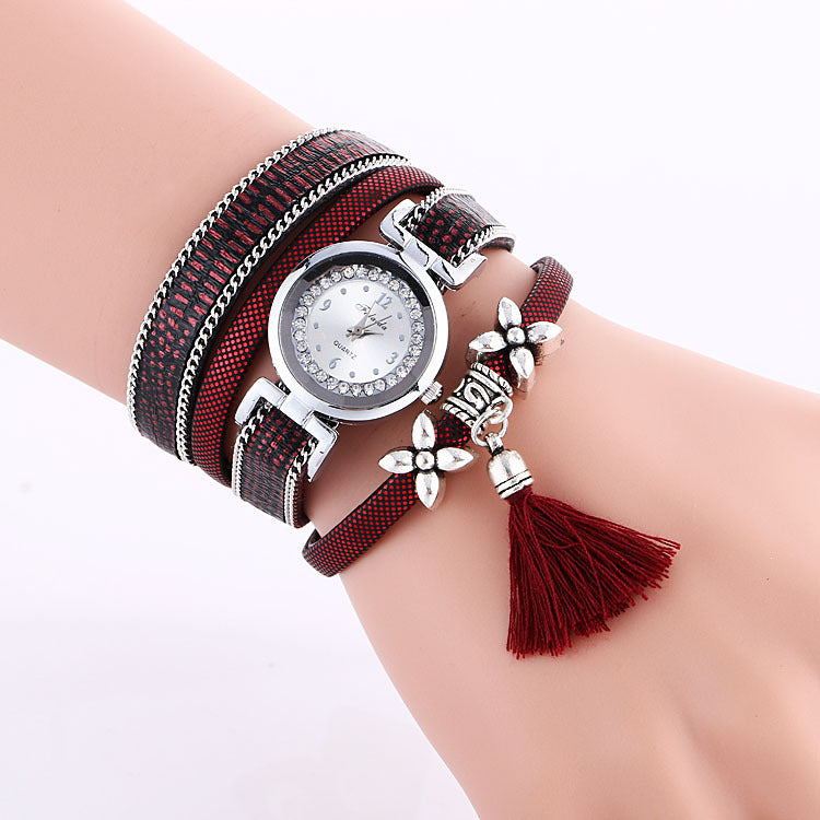 Ladies Hand Flower Tassel Popular Quartz Watch