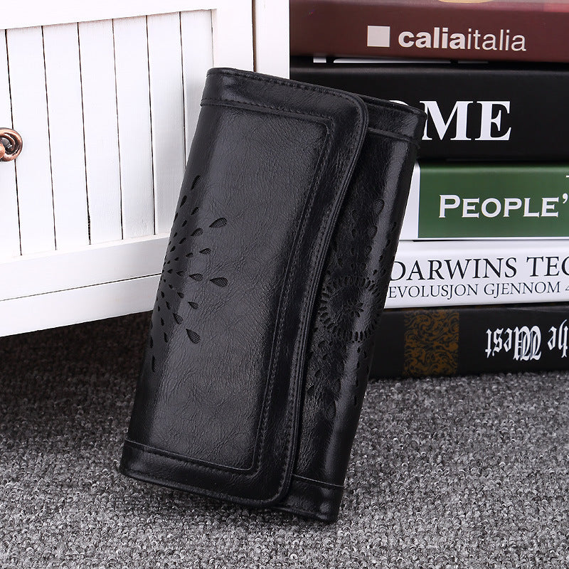 Foreign trade explosion handbag autumn and winter new long money clip of European and American fashion hollowed out seventy percent off lady Purse