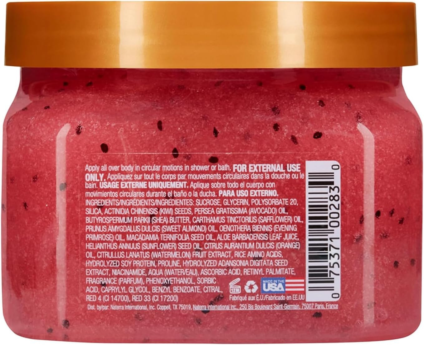 - Exfoliante Corporal De Azúcar - Watermelon - Bote 510 G - Contiene Vitamina C Y Manteca De Karité - Ayuda a Restaurar El Brillo De La Piel - Nutre En Profundidad Y Suaviza La Piel Seca