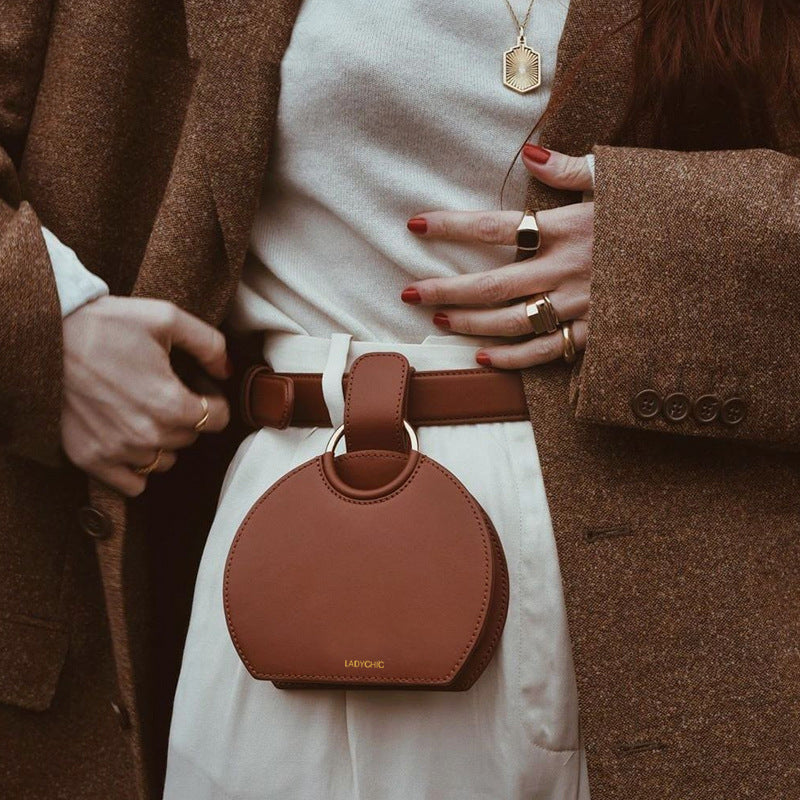 Simple half - circle waist ring saddle bag