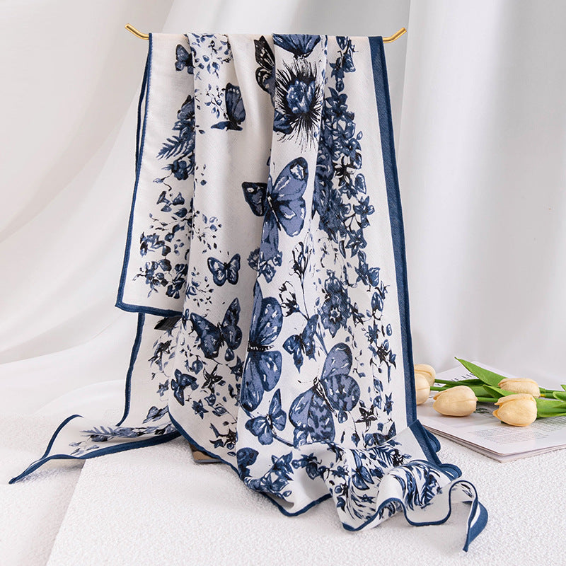 Vintage Print Polyester Fashion Scarf Dual-use Shawl