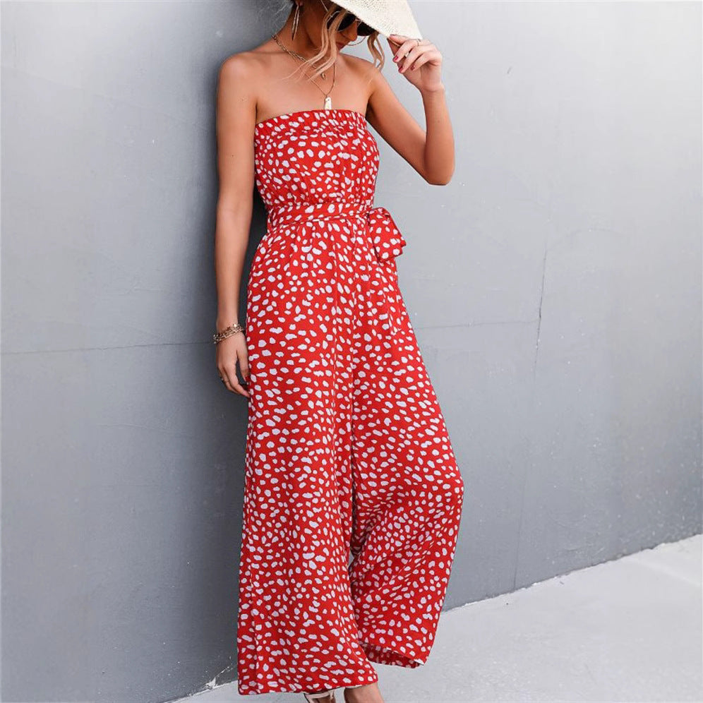 Womens Stylish Printed Bandeau Jumpsuit