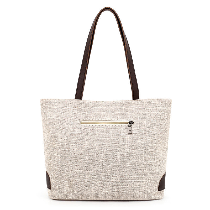 Splice One Shoulder Handbag Woven Casual Mommy Bag Women's Bag