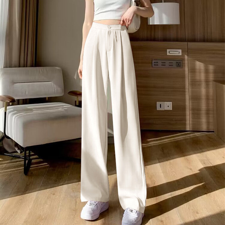 Suit Straight-leg Pants Women's Mid-waist Drape