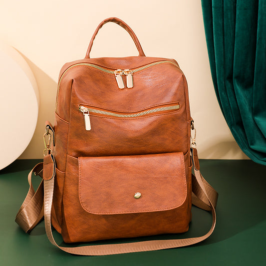 Retro Fashion Ladies Backpack Casual All-match Multifunctional Outdoor Travel Bag