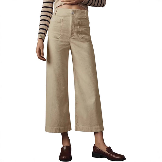 Women's Casual High-waisted Straight-leg Button-up Pants