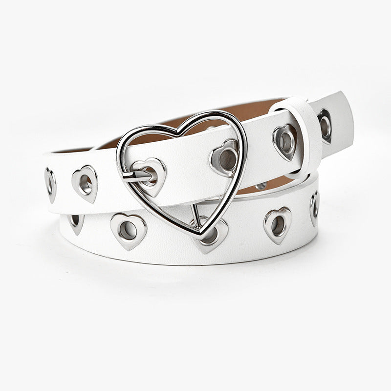 Women's Fashion Love Button Decorative Jeans Belt