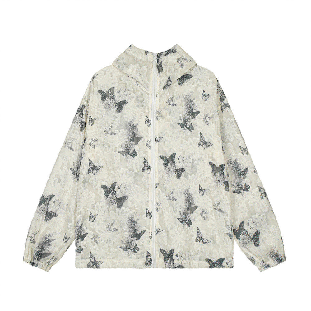 Sun Protection Clothing Men's Butterfly Print Jacket
