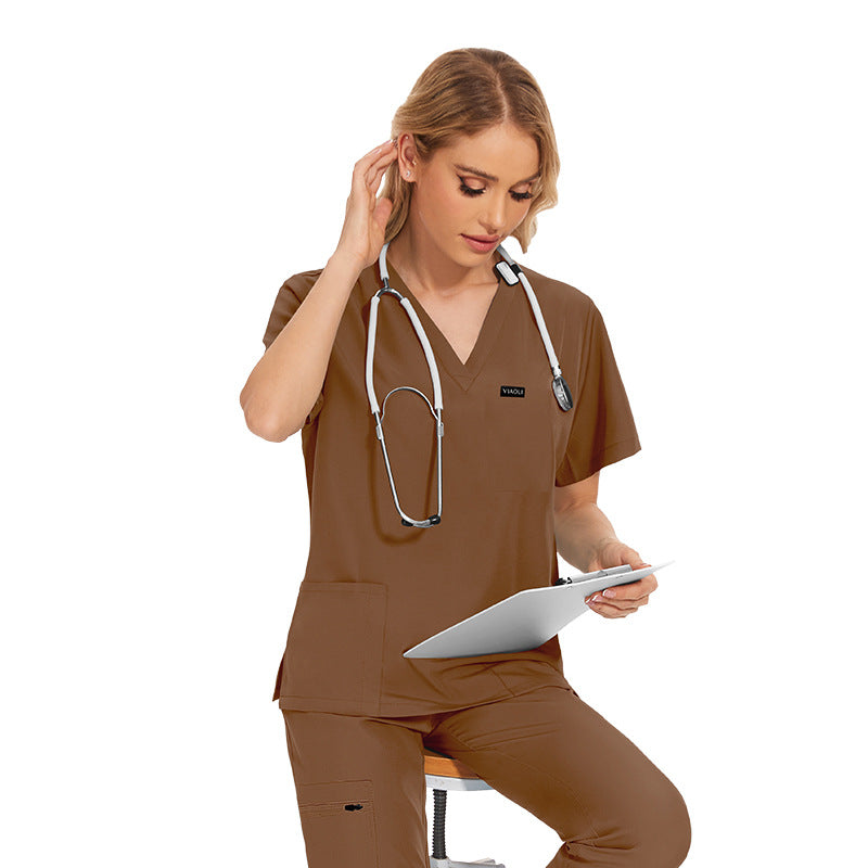 Mint-green Short-sleeve Nurse Jogging Workwear
