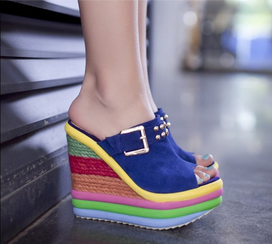 High heeled shoes
