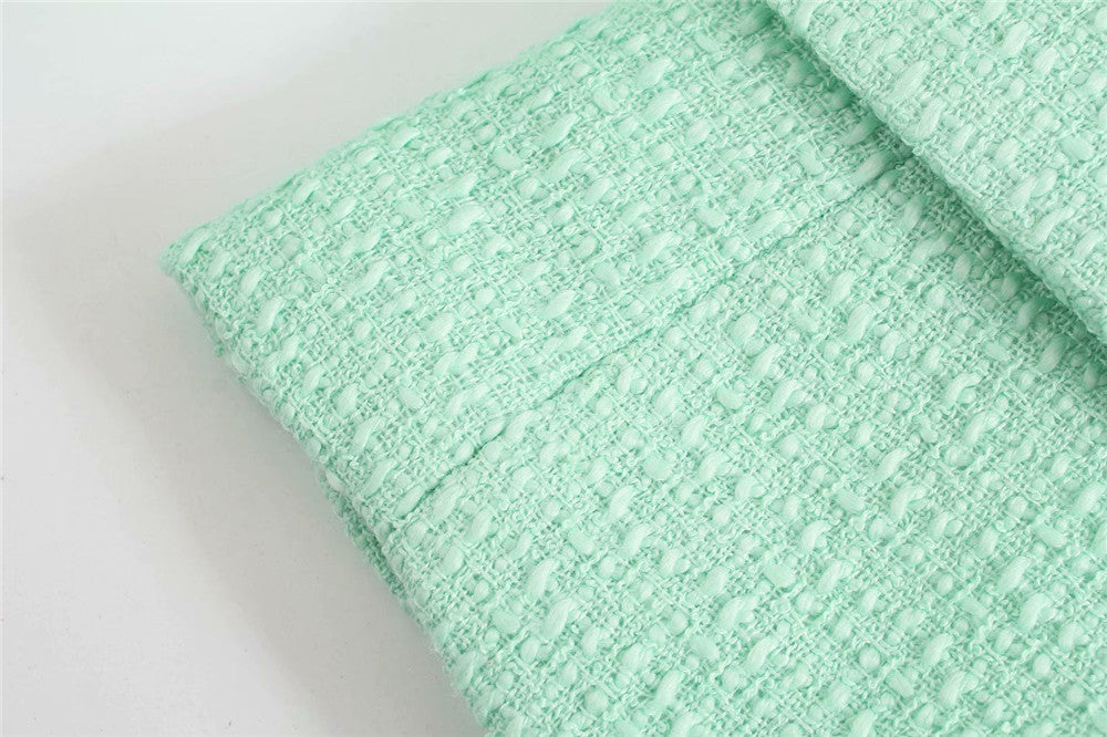 New Texture Double-breasted Short Green Suit Jacket Women