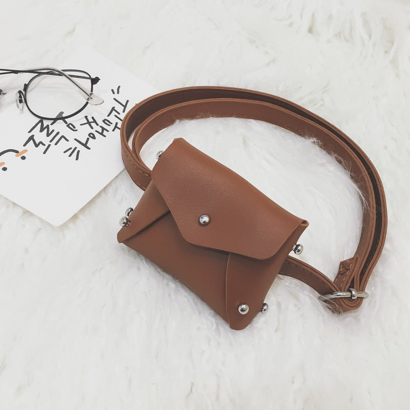 Children's Mini Square Bag Rivet Messenger Bag Waist Bag