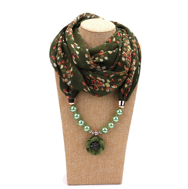 Pearl chiffon jewelry necklace scarf