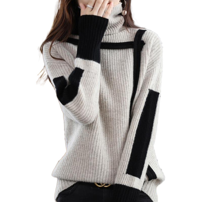 Retro Women's Sweater Turtleneck Autumn And Winter Loose