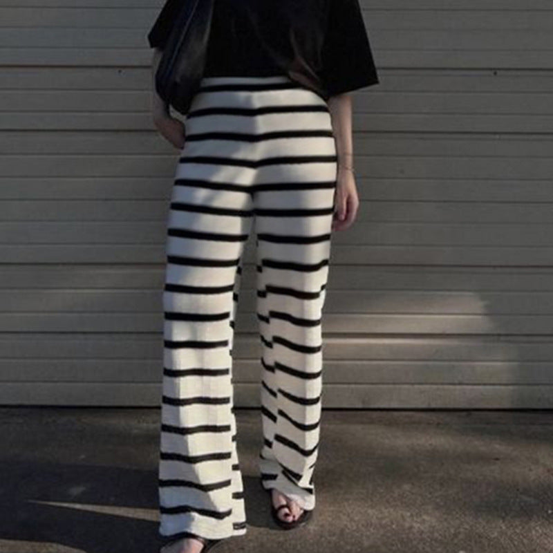 European And American Wide Striped Trousers