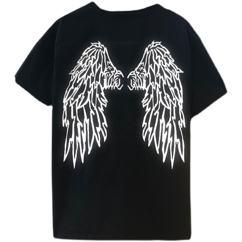 Reflective Wings Short-sleeved Men's T-shirt Trendy Trend