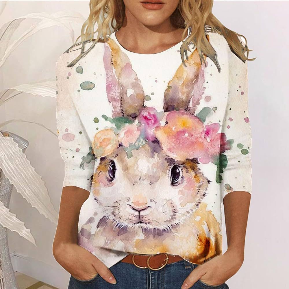 Women's Simple Printed Loose Casual Short Sleeve