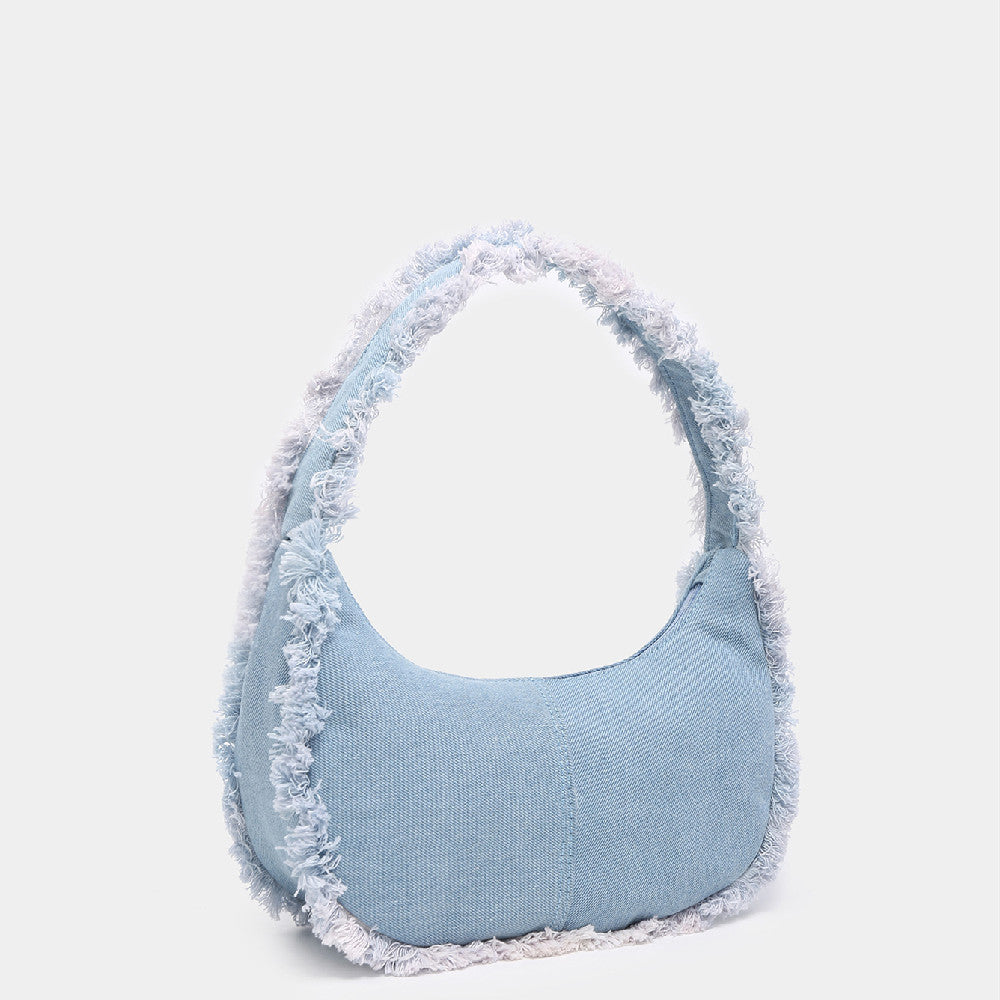 Skuldertaske i denim til kvinder