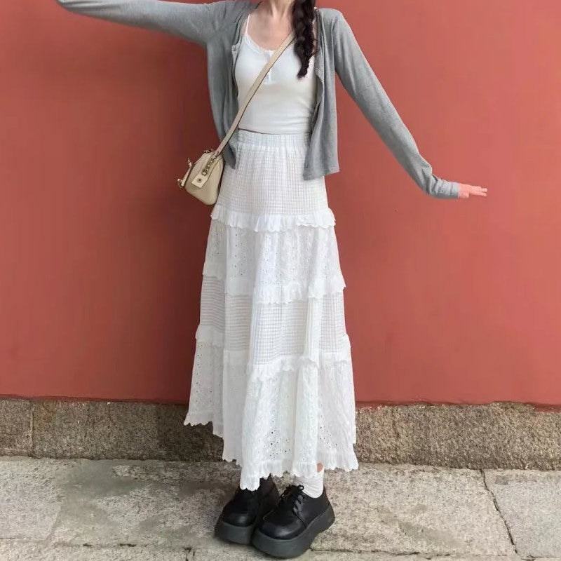 High Waist Small White Skirt