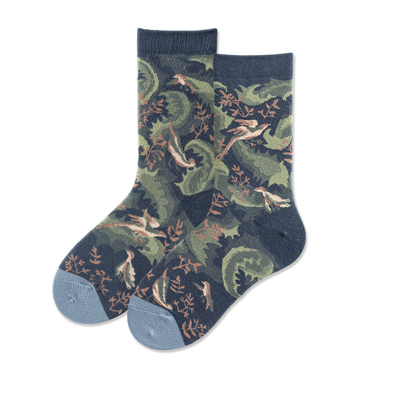 Literary Women Stockings Trend Illustration Color Socks