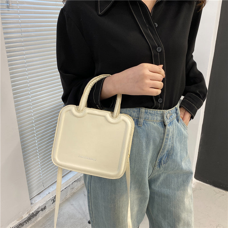 Fashion All-match Texture Solid Color Small Handbag
