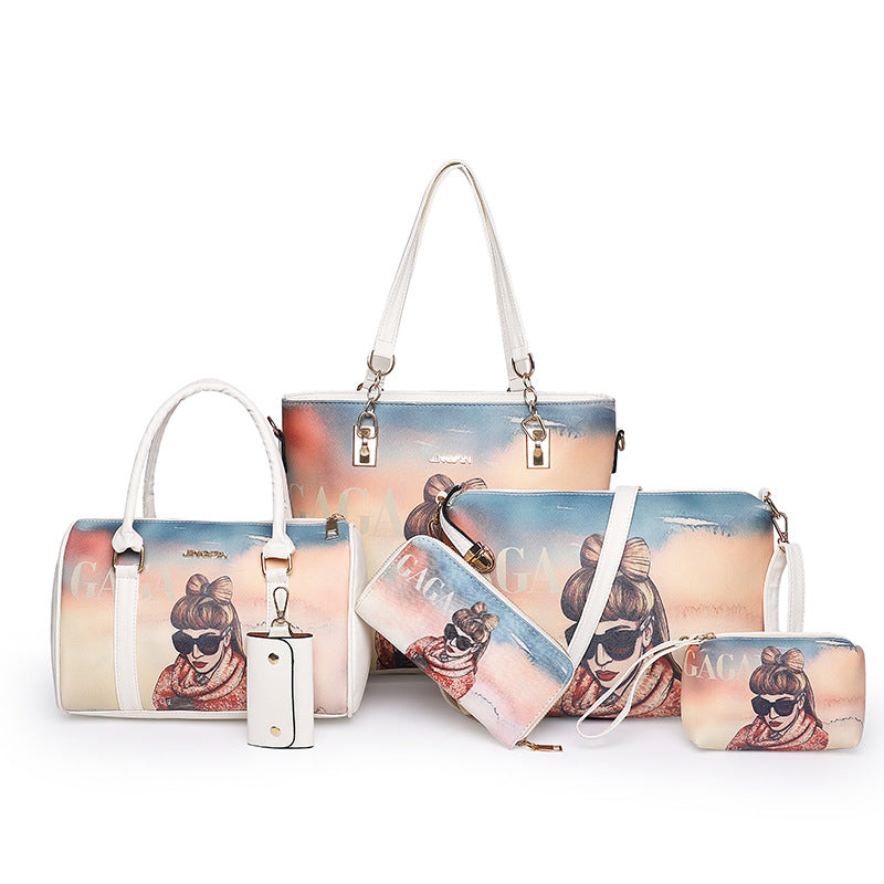 New Style Inkjet Female Bag Fashion Cartoon Printing Picture-Child Bag Handbag Simple One-Shoulder Big Bag
