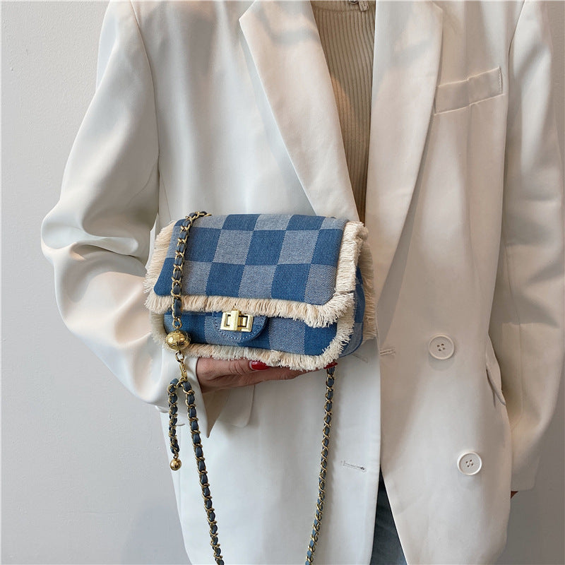 Grid Children's Bag Summer New Trend Beggar Personality Female Bag