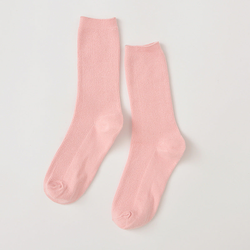 Medium Tube Long Tube Fluorescent Candy Color Socks